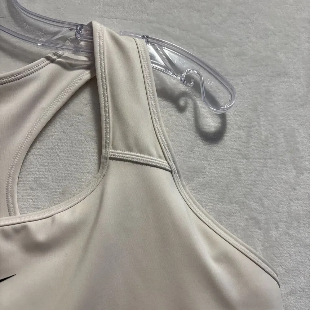 Nike Women's Swoosh Medium Support Racerback Sports Bra Plus Size 1X Ivory Cream